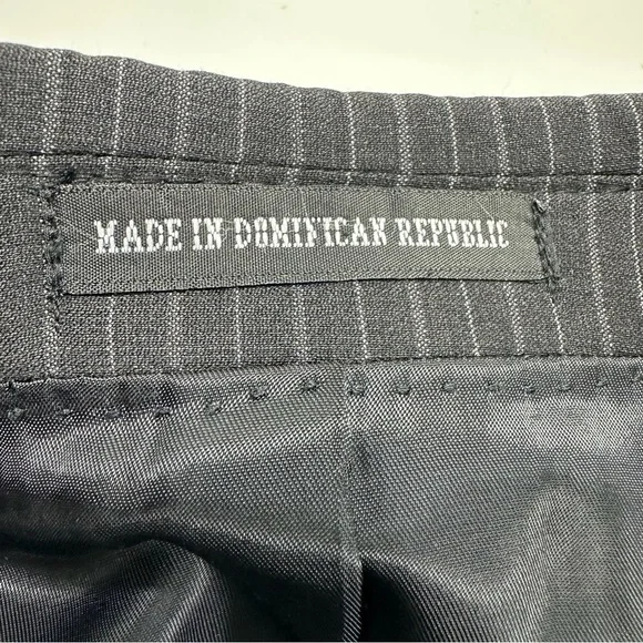 Andrew Fezza Worsted Wool Tonal Charcoal Gray Pinstripe Two-Piece Suit Mens 43S - Picture 6 of 15